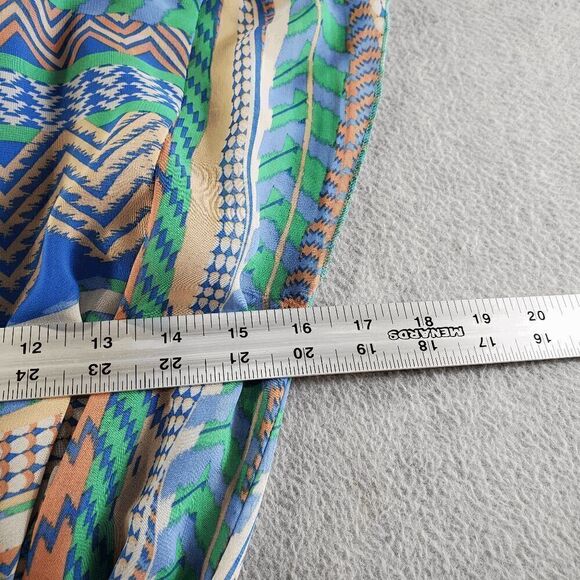 City Triangles Dress Women Small Blue Aztec Print Front Belted Round Neck Mini - Picture 4 of 11